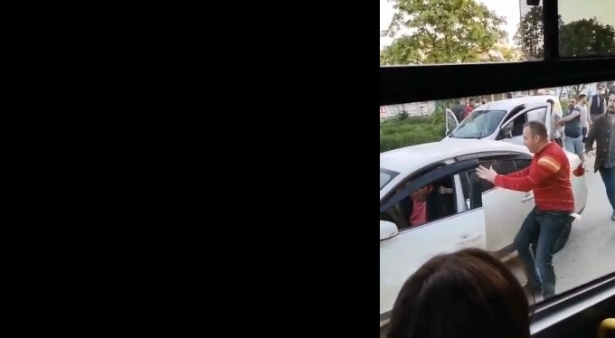 Bursa'da yol verme tartışması kameralarda