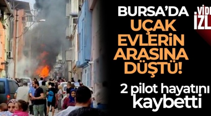 Bursa'da tek motorlu uçak evlerin arasına düştü.
