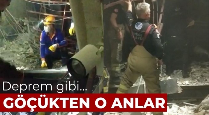 Bursa'daki göçükte depremi andıran görüntüler