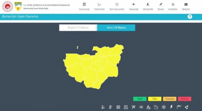 Meteorolojiden Bursa için sağanak uyarısı