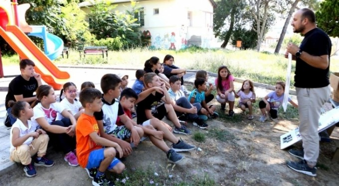 Kırsal mahalle çocukları oryantiring ile tanışıyor