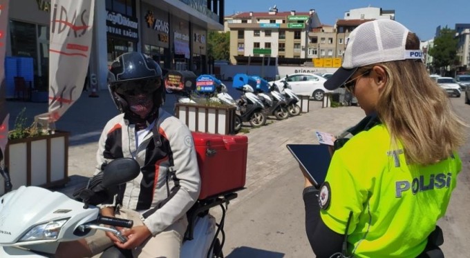 Bursa'da motosiklet sürücülerine sıkı denetim