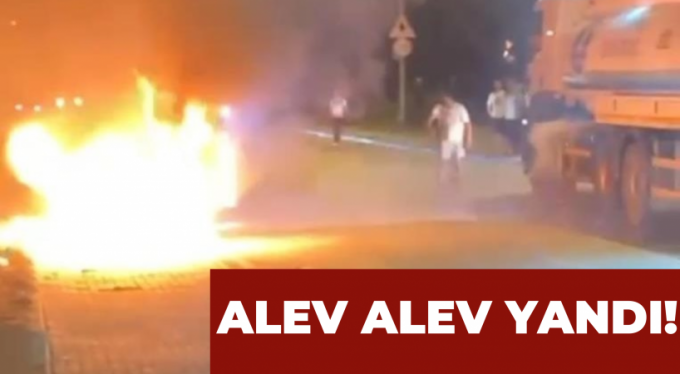 Seyir halindeki cip alev topuna döndü