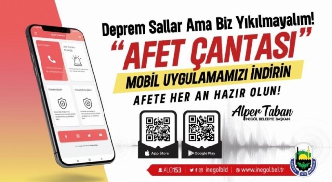 Afet çantası uygulamasıyla, her şeye hazır olun