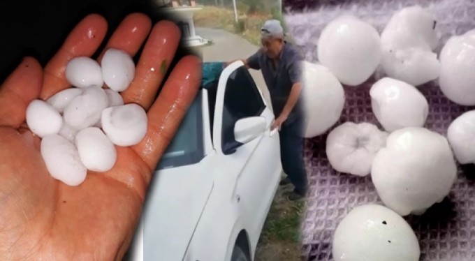 Bursa'da ceviz büyüklüğünde dolu yağdı