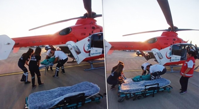 Yanık tedavisi görüyordu! Küçük çocuk ambulans helikopterle Bursa'ya sevk edildi