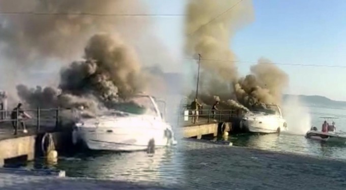 Bursa'da özel yat alev alev yandı