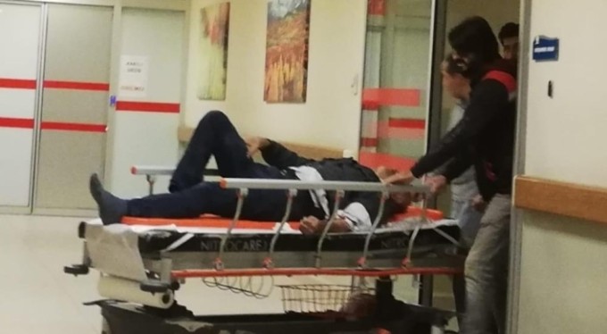 Bursa'da işe başladığı ilk gün hastanelik oldu