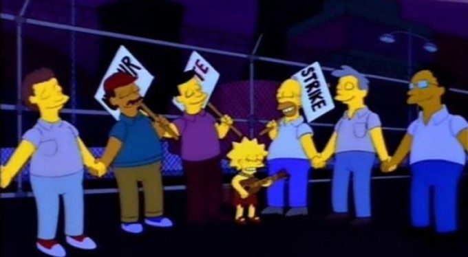 Simpson'lar yine gündemde! Ülkedeki en büyük grevin olduğu gün...