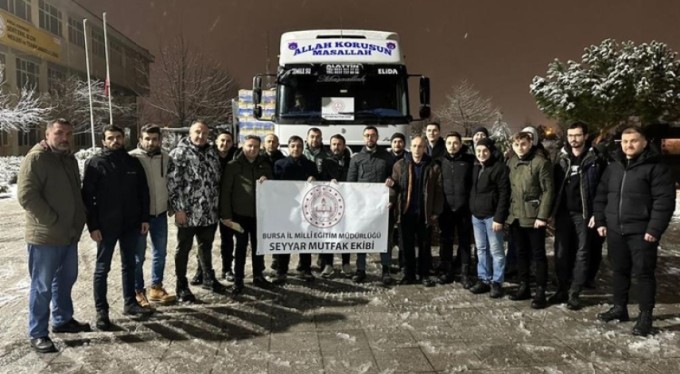 Bursa&nbsp;İl Milli Eğitim Müdürlüğü seyyar mutfak ekibi Hatay'a hareket etti