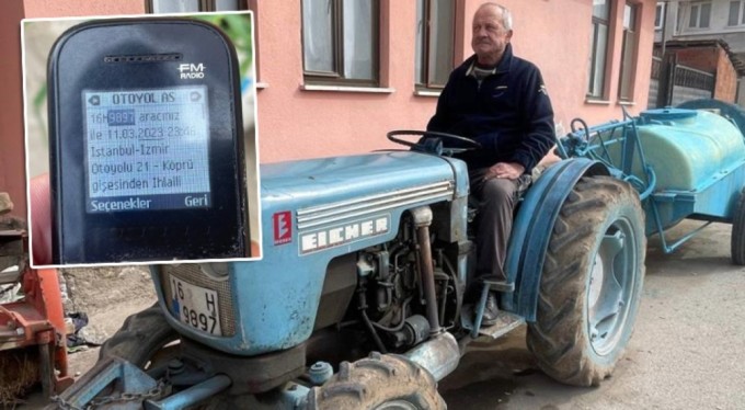 Bursalı çiftçiye büyük şok! Yıllardır evinin önünde duran traktöre otoyol cezası