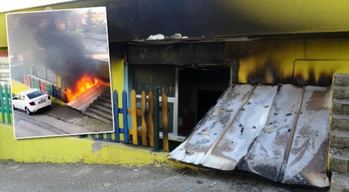 Bursa'da korku dolu anlar! Anaokulu alev alev böyle yandı