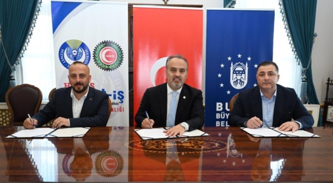 Bursa Büyükşehir Belediyesi ve BUSKİ işçileri için toplu sözleşme imzalandı