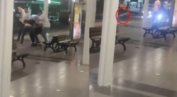 Bursa'da metro istasyonunda taşlı yumruklu kavga! Raylara atlayıp...