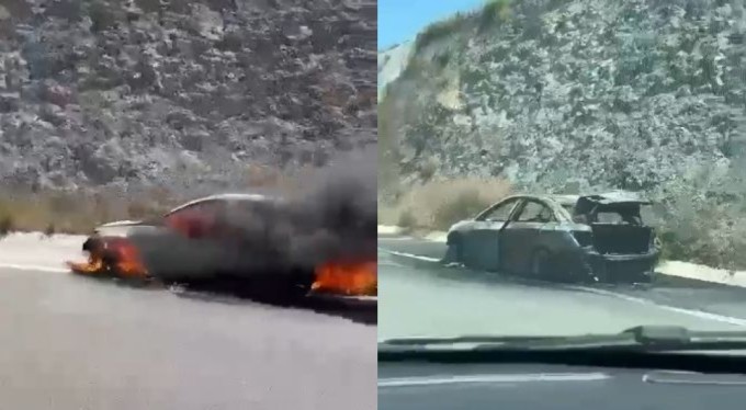 Bursa'da seyir halindeki otomobil alev topuna döndü!