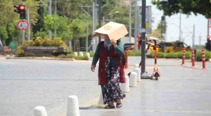 Termometreler 45 dereceyi gördü, sahil ıssızlaştı, şemsiyesi olmayan kartonla sokağa çıktı