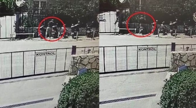 Bursa'da motosiklet hırsızlığı güvenlik kamerasında