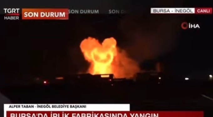 Bursa'da canlı yayında fabrika böyle patladı