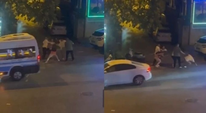 Bursa'da iki grup arasında çıkan kavgada cadde boks ringine döndü!