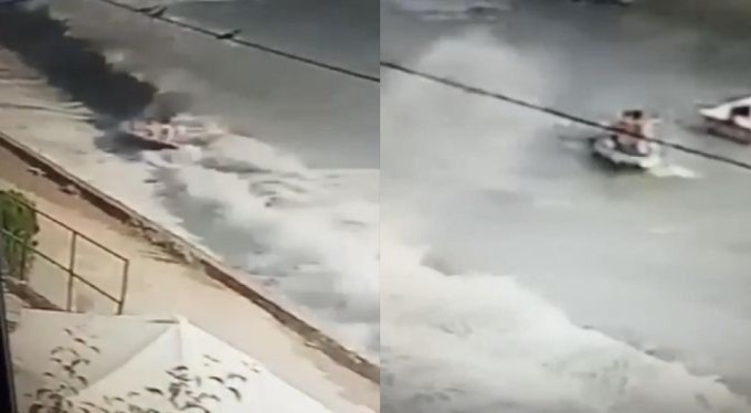 Bursa'da şiddetli rüzgar denizi taşırdı, teknede yakalanan iki kişi alabora oldu!