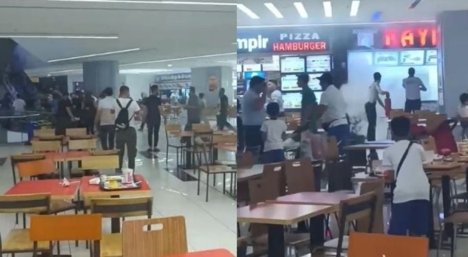 Bursa'da AVM'de yangın çıktı, vatandaşlar yemeklerini bırakıp kaçtı!