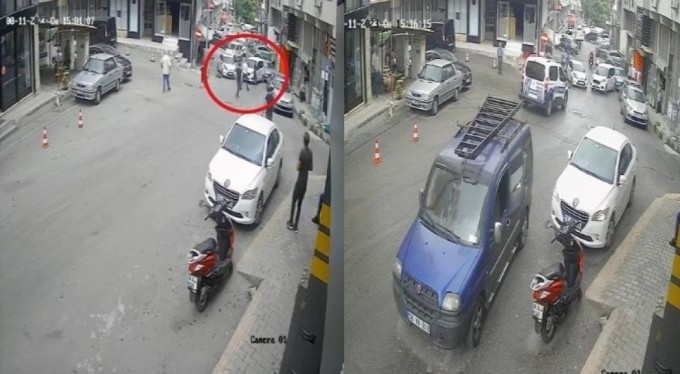 Bursa'da el frenini çekmeyi unuttu! Kazaya gelen polis aracına da motokurye çarptı