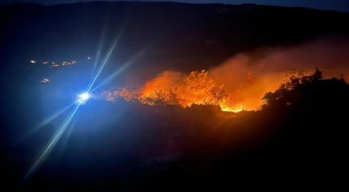 Bursa'daki orman yangınından çarpıcı görüntüler! Yangın kontrol altında