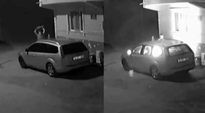 Bursa'da husumetlisinin aracını önce taşladı sonra yaktı