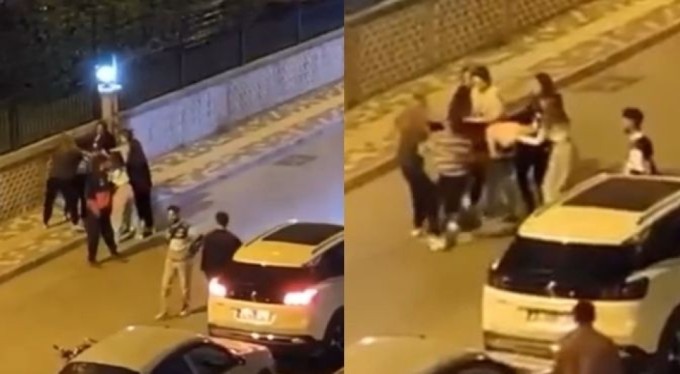 Bursa'daki sokak kavgasında kadınlar birbirine girdi, erkekler izledi