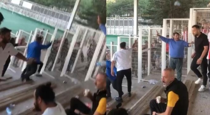 Bursa'da tansiyon tribünlere sıçradı! Su şişesi ve taşlar havada uçuştu