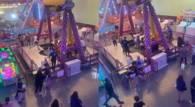 Bursa'da AVM'de faciadan dönüldü! Çocukların bindiği oyuncak devrildi