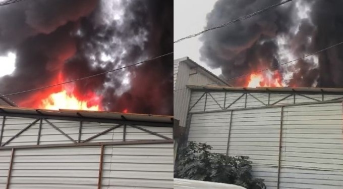 Bursa'da tekstil fabrikasında yangın