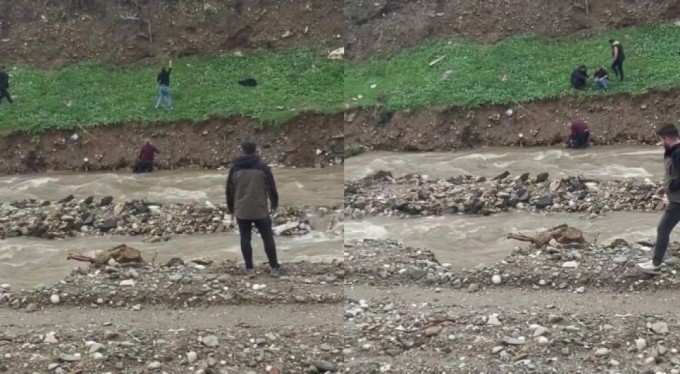 Dereye düşüp akıntıya kapılan çocuk, boğulmaktan son anda kurtuldu!