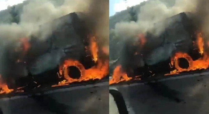 Bursa'da korku dolu anlar! Yol ortasında alev topuna döndü