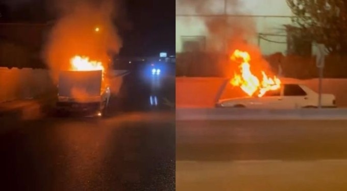 Bursa'da seyir halindeki otomobil alev topuna döndü!