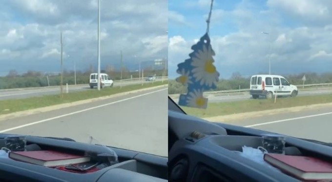 Bursa'da ters şeritten giden araç faciaya davetiye çıkardı!