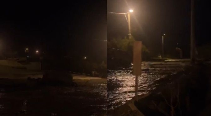 Bursa'da su borusu patladı, yollar göle döndü