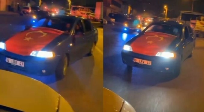 Asker konvoyunda drift atarak ilerledi!