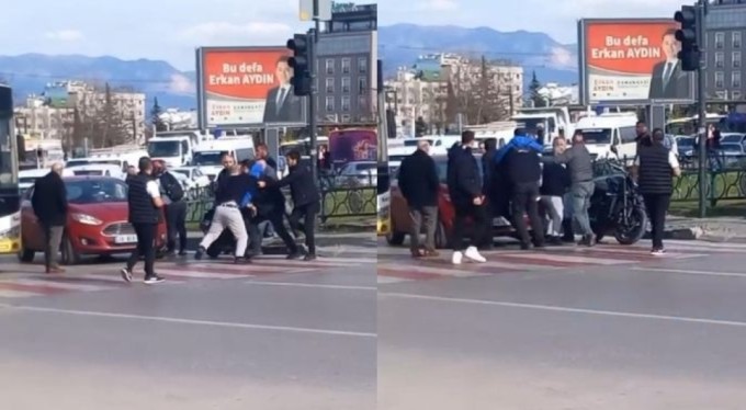 Bursa'da sürücülerin trafikteki gerginliği kavgaya dönüştü!