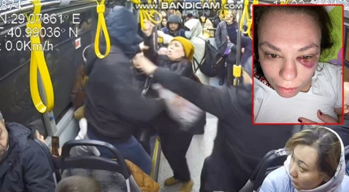 Otobüste yer isteyen kadına yumrukla saldırdı!