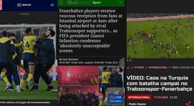Trabzonspor-Fenerbahçe maçının ardından yaşananlar Avrupa basınında