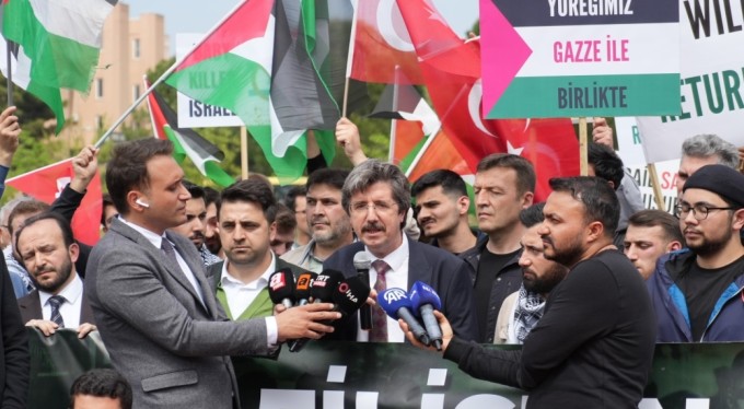 Bursa'da üniversite öğrencilerinden Filistin eylemi