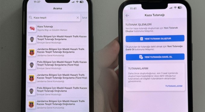 Kaza tespit tutanağı artık e-Devlet'te