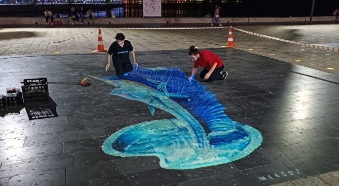 Bursa sokaklarında 3 boyutlu sanat