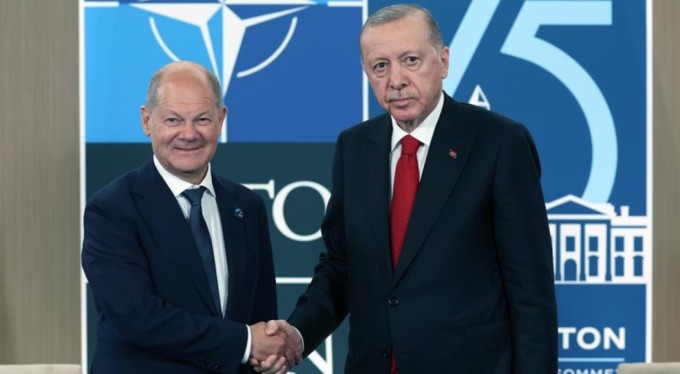 Cumhurbaşkanı Erdoğan, Almanya Başbakanı Olaf Scholz'u kabul etti