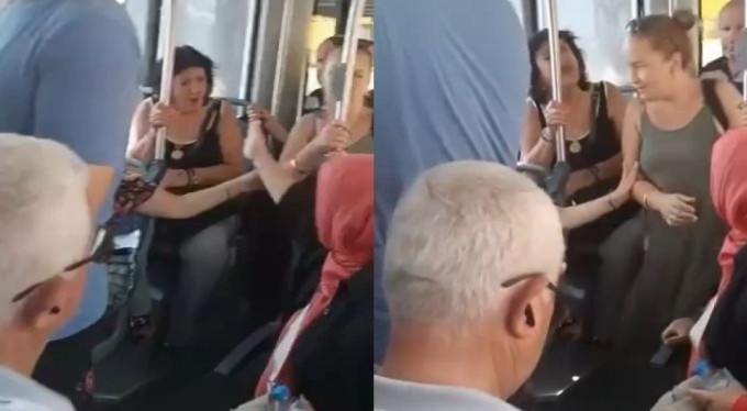 Bursa'da kadınların otobüsteki yer tartışması