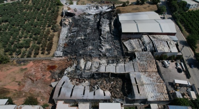 Bursa'daki yangının büyüklüğü havadan görüntülendi