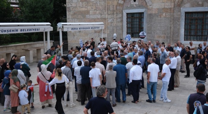Bursa'da İsrail'e protesto