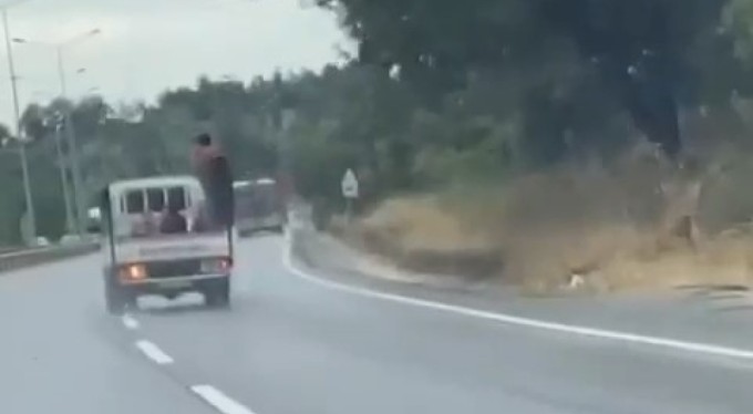 Bursa'da tehlikeli taşımacılık kamerada