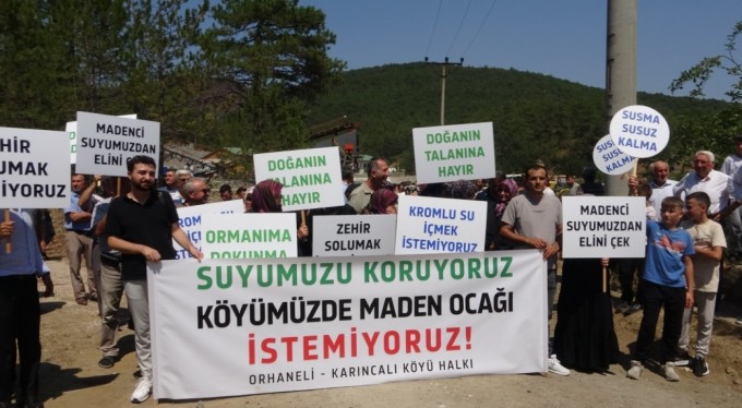 Bursa'da dört köy birleşti, sularına sahip çıkmak için eylem yaptı